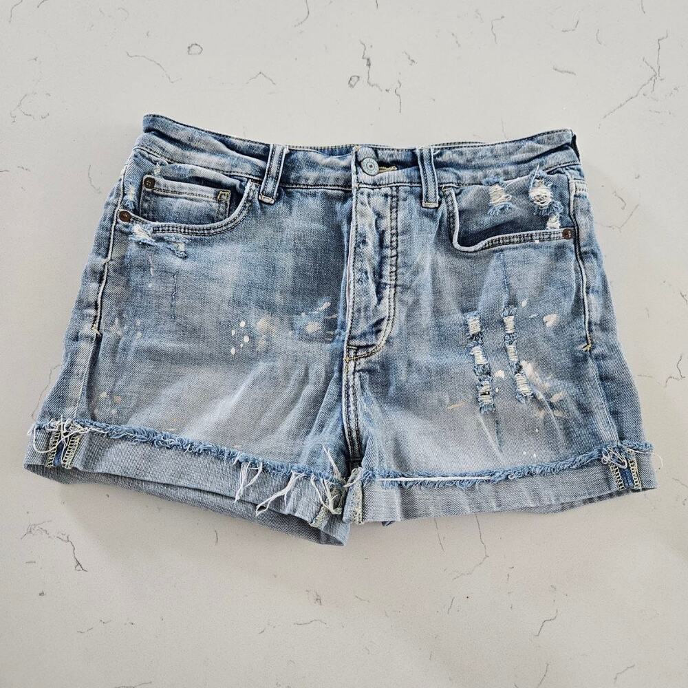 Pilcro by Anthropologie Distressed Denim Cutoff Shorts Light Wash Women's 28